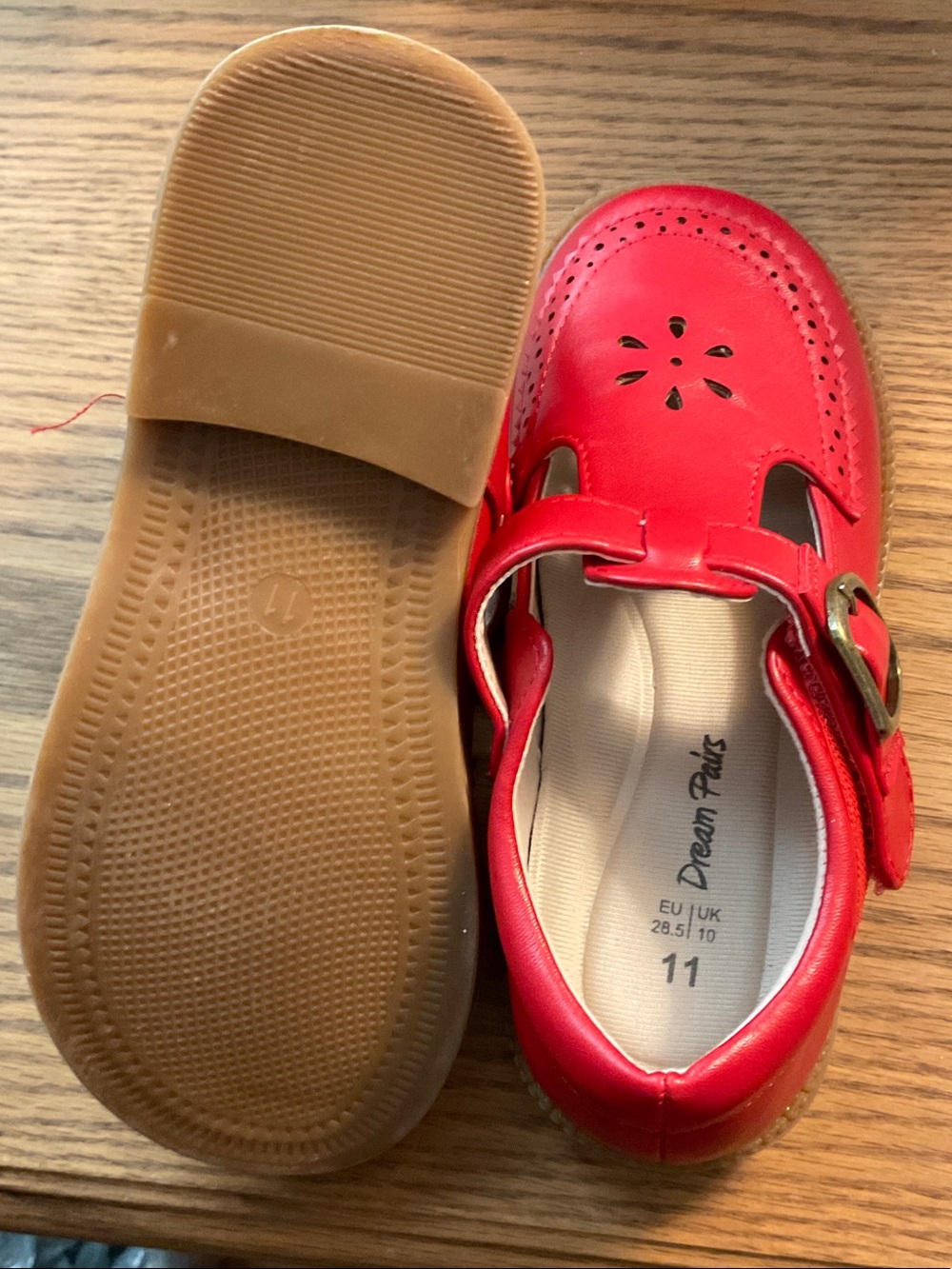 Dream Pairs Red Girls T-Strap Mary Jane Shoes